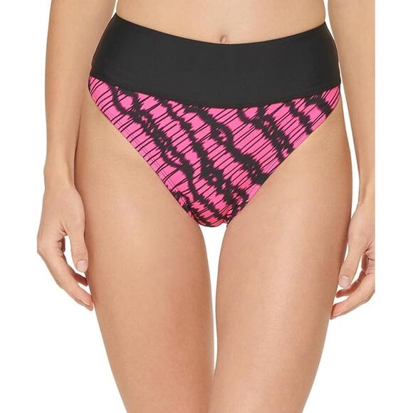 DKNY Swim Bikini Bottoms Pink and Black Size Medium - Picture 9 of 9